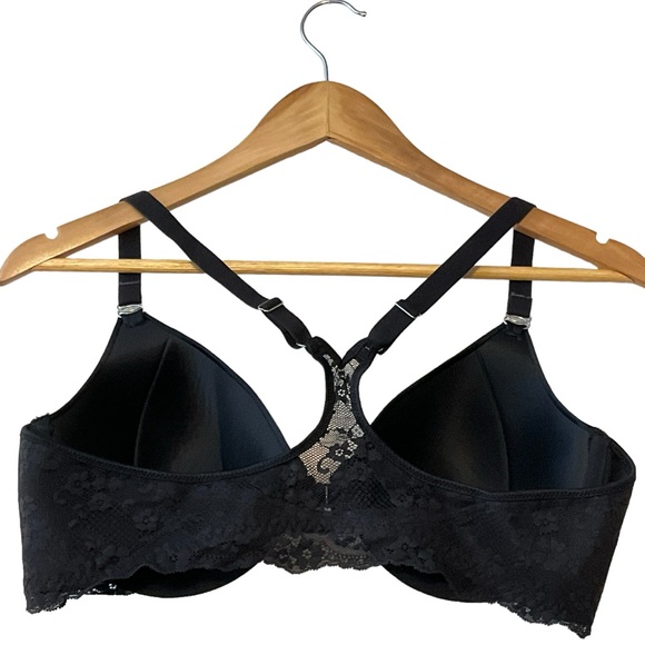 MAIDENFORM sz 40C Bra Racerback Front Closure Lace Light Padded Underwire Black - Picture 5 of 7